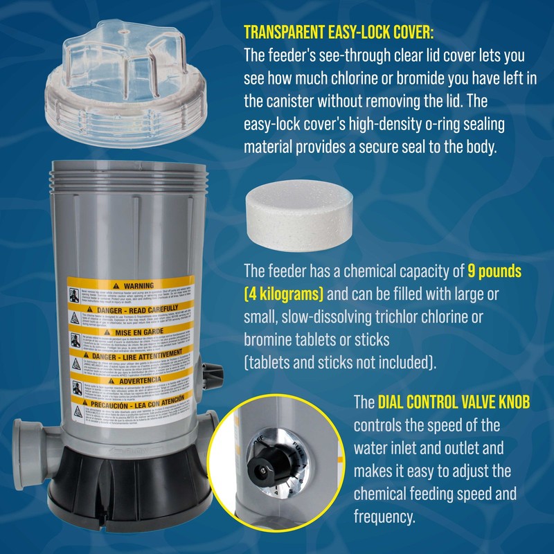 Professional Off-Line Pool Automatic Chlorine Feeder - 9 lb Chemical Capacity gallery