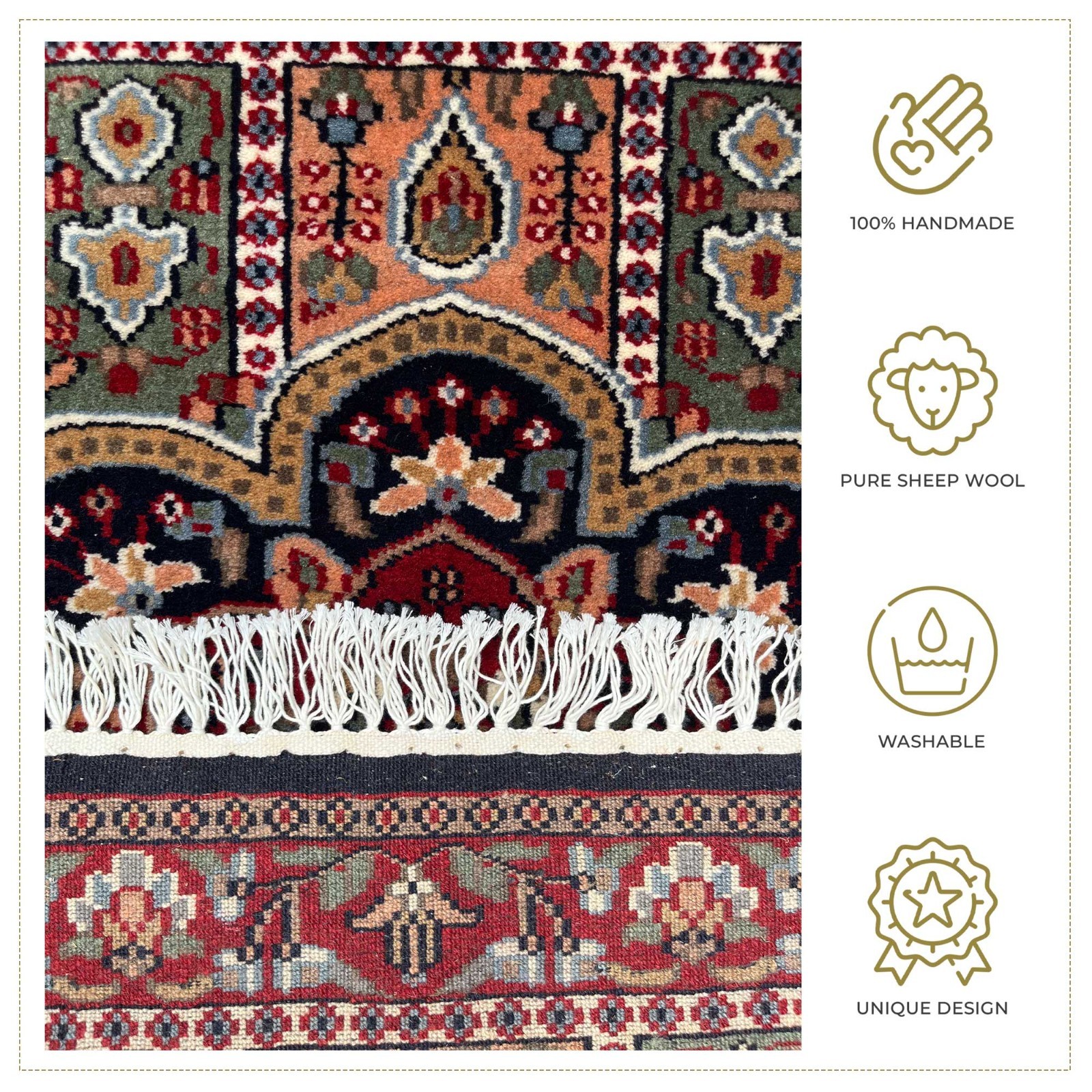 Small Handmade Hand Knotted Wool Rug Multicolor Floral Traditional, 2x3 feet gallery