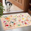 Boho Floral Entryway Rug 2x3, Washable 2' x 3' (Rectangular), - Beige gallery