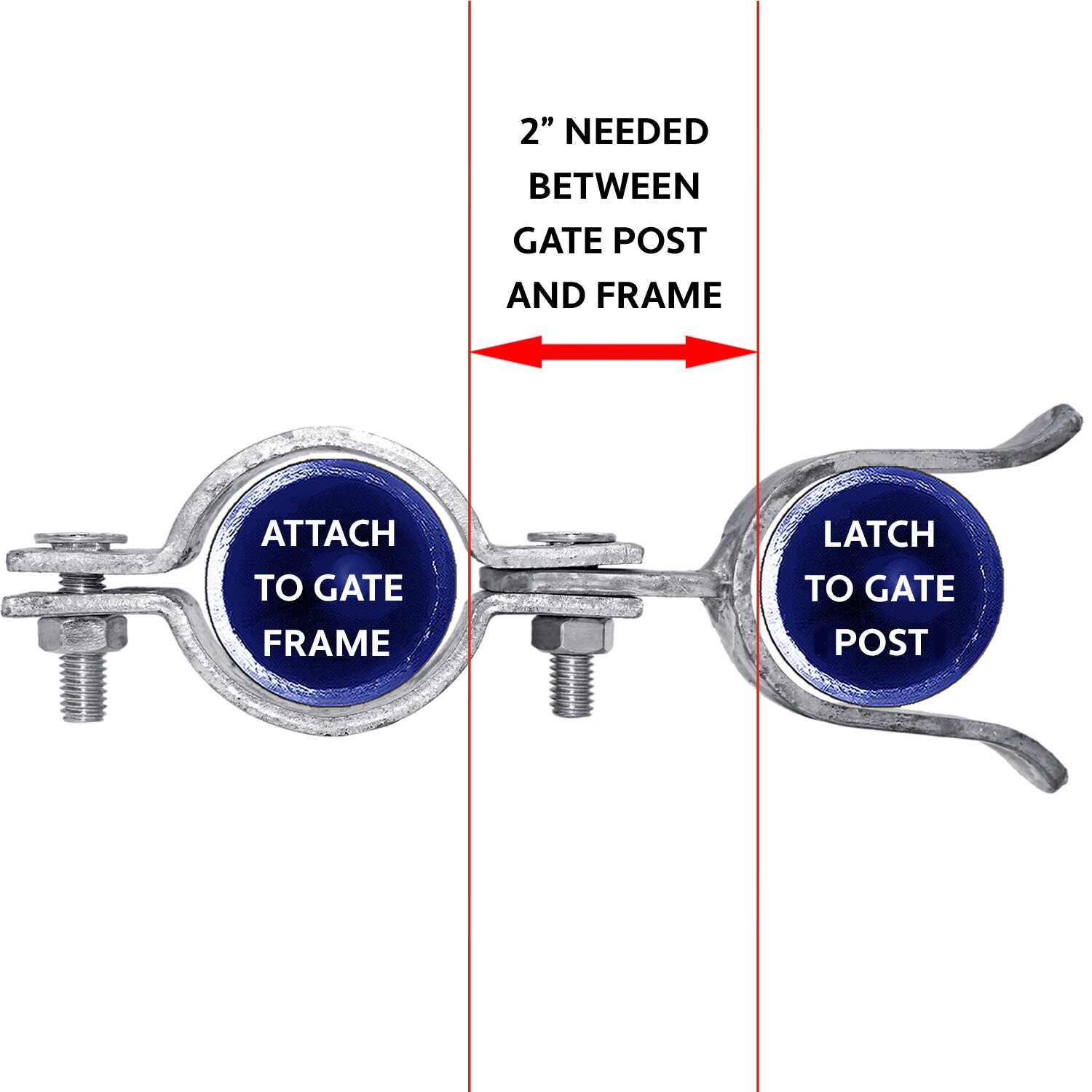 Residential Chain Link Fence Gate Fork Latch: 1-3/8" x 1-3/8" to 1-7/8" x 4" gallery