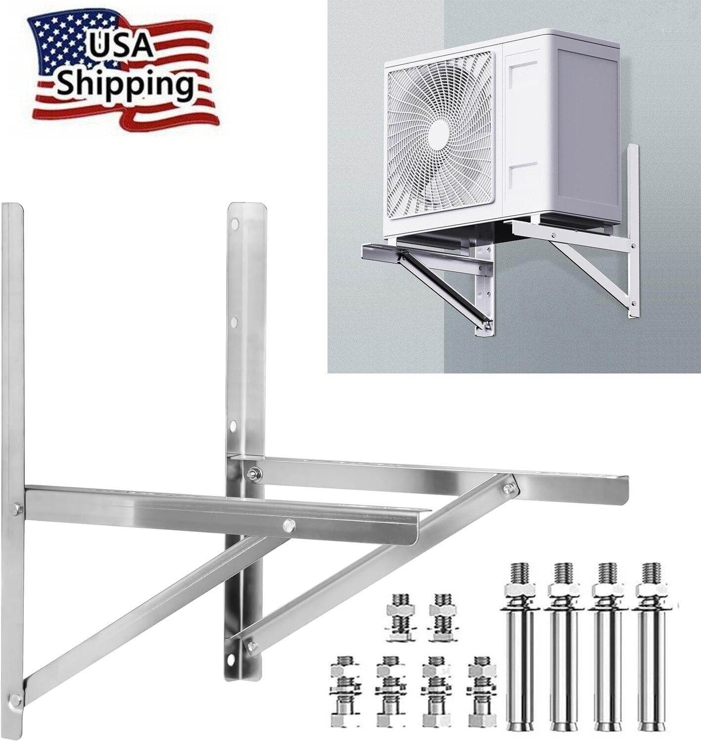 2x Wall Mounting Bracket for Mini Split Air Conditioner Outdoor Stainless Steel gallery