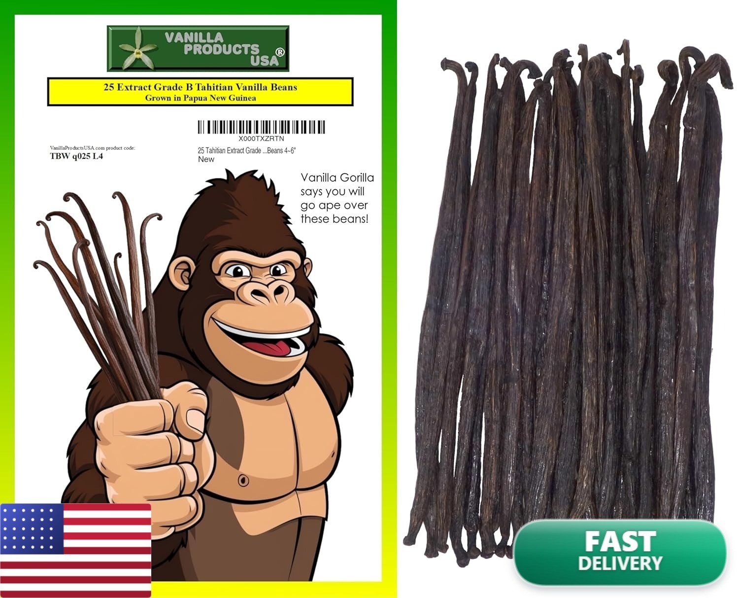 25 Tahitian Extract Grade B Natural Vanilla Beans by Vanilla Products USA gallery