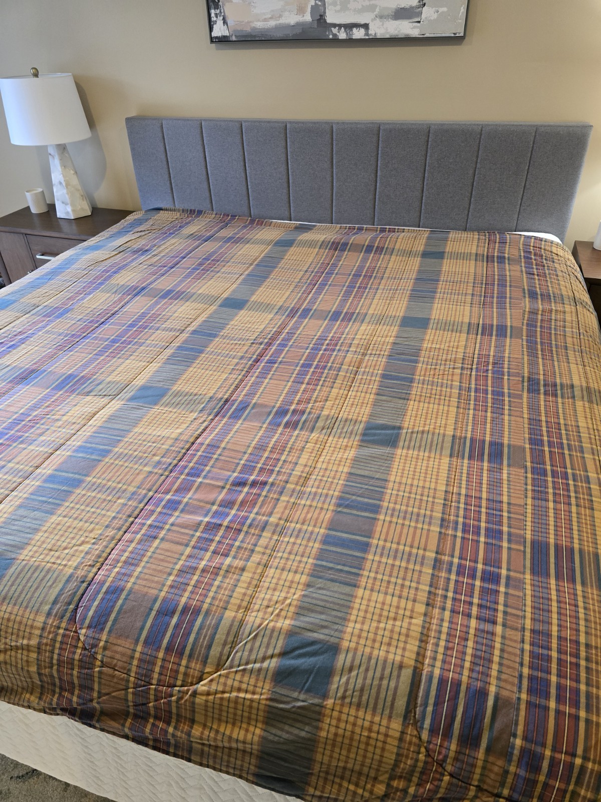 Vintage Ralph Lauren Plaid Comforter King Size Made in USA 92x100 100% Cotton gallery
