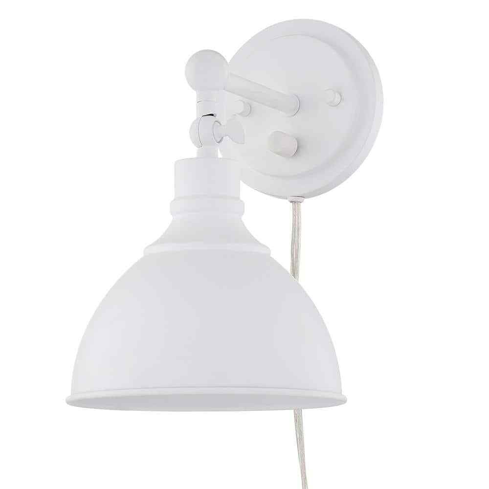 Home Decorators Collection Franklin 1-Light Wired Sconce in Distressed White gallery