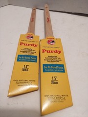 Purdy 1.5″ Angled Soft Nylon Brush for Latex Paint, Wood Handle (Lot Of 2)