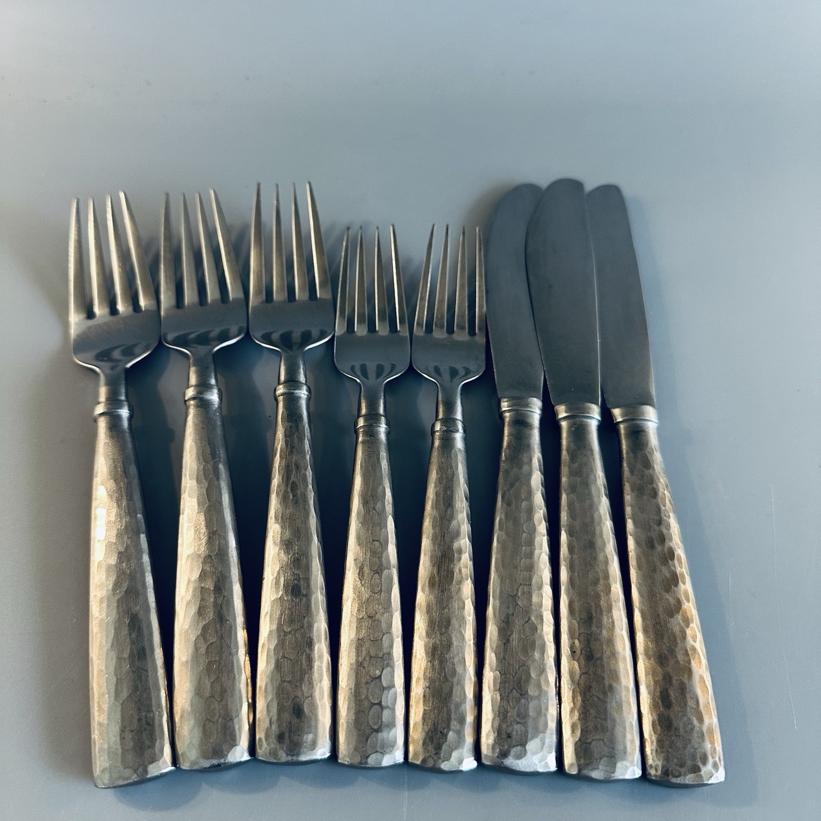 Pottery Barn PBN41 Stainless Flatware Dinner Forks Salad Fork Knife Vtg Set of 8 gallery