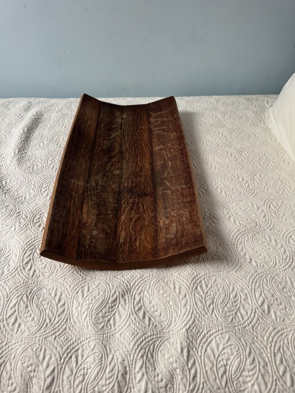 Medium Brown Wood Rectangular Serving Tray 20" x 10" Solid Plain Design gallery