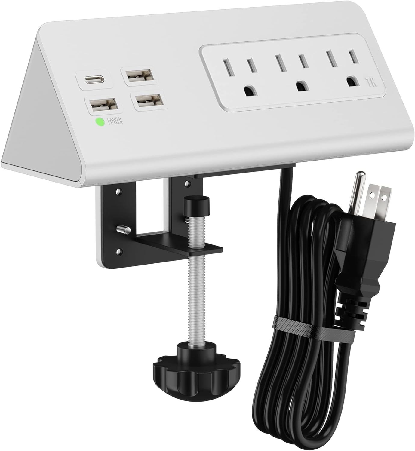 Nightstand Edge Mount Power Strip with USB-C Ports Tabletop Surge Protector D gallery