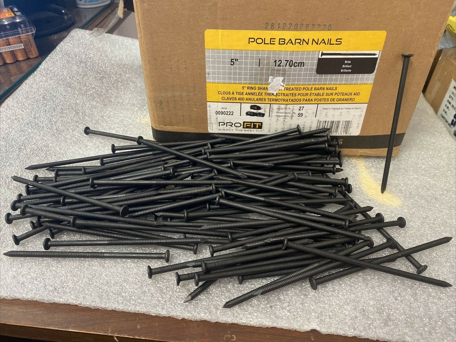 4 POUNDS Pro Fit Ring Shank Pole Barn Nails 5 Inch 40D Heat Treated gallery