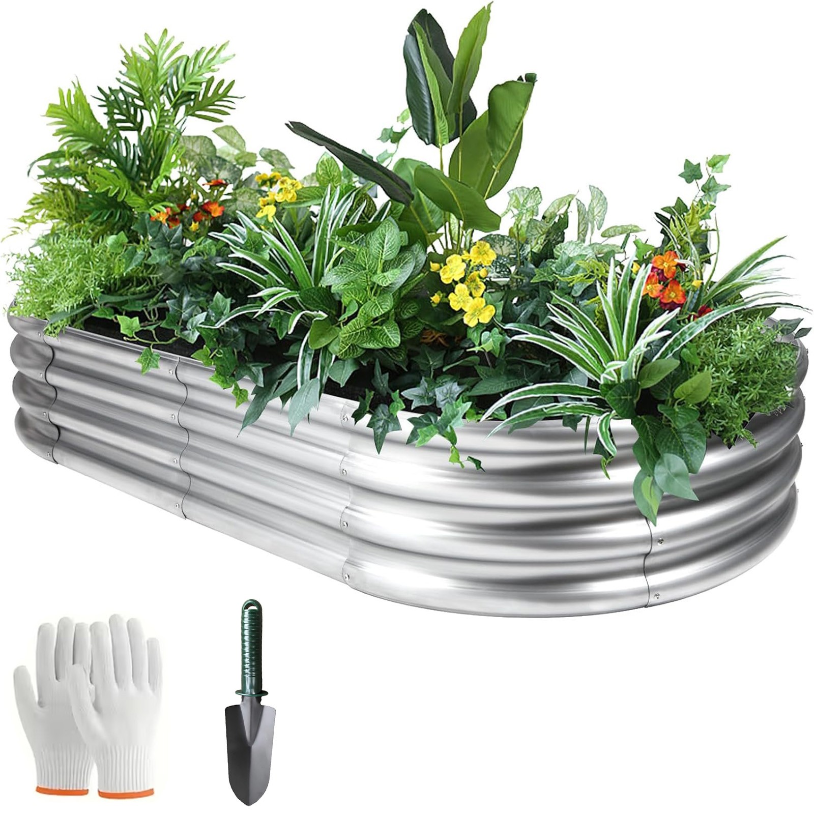 1/2PCS Metal Raised Garden Bed Galvanized Planter Box 4x2x1 ft Galvanized Color gallery