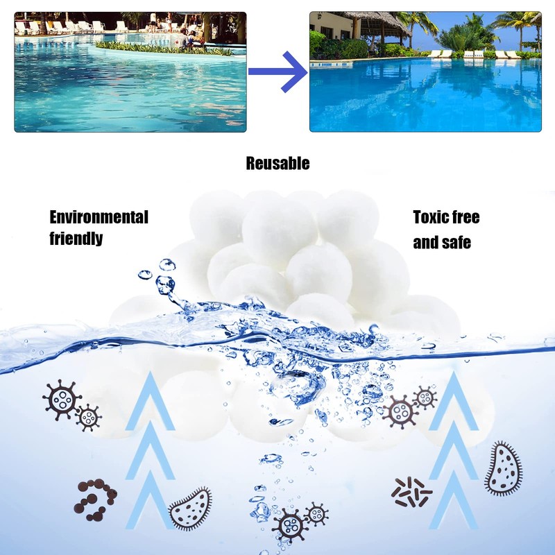 3.1 LB Pool Filter Balls,Filter Balls for Sand Filter Pump for Above Ground P... gallery