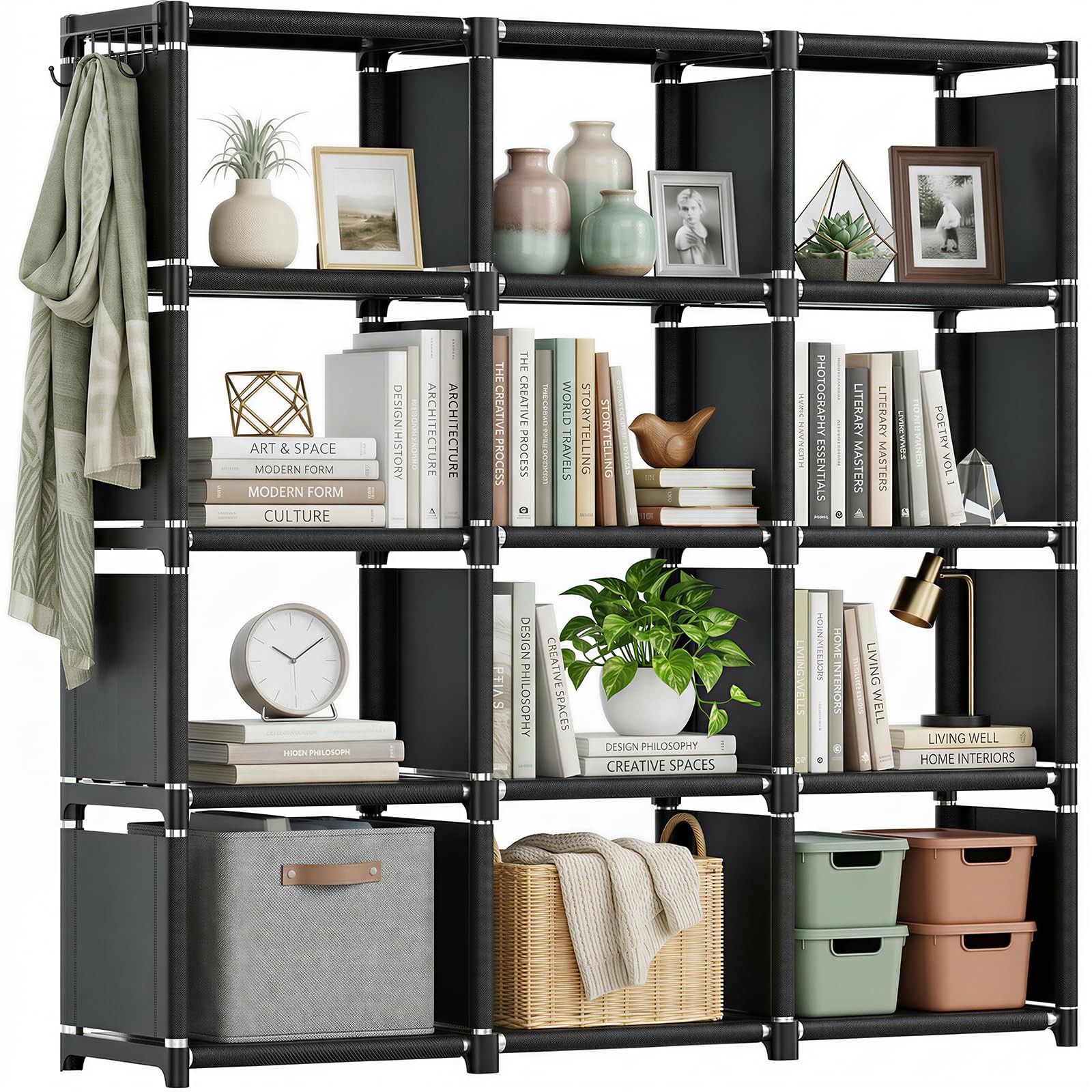 Book Shelf 12 Cube Storage Organizer Diy Bookcase Metal Bookshelftall Book Case gallery
