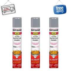 Rust-Oleum Stops Rust Turbo, Smoke Gray, Gloss Enamel Spray Paint, 24 oz, 3 Pack