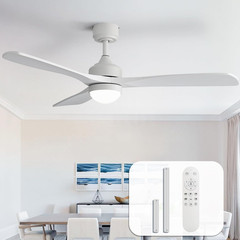 Sofucor 52″ Solid Wood Ceiling Fan Lights, Flush Mount & Downrod Mount Ceiling F