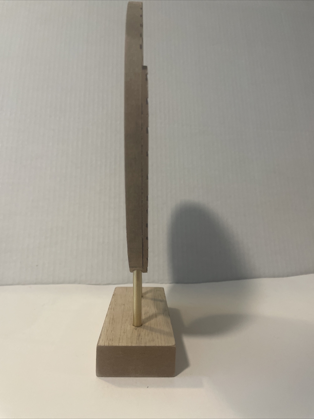 Wood Geometric Decorative Sculpture Circle Home Decor Statue w/ Stand 8”x9” New gallery