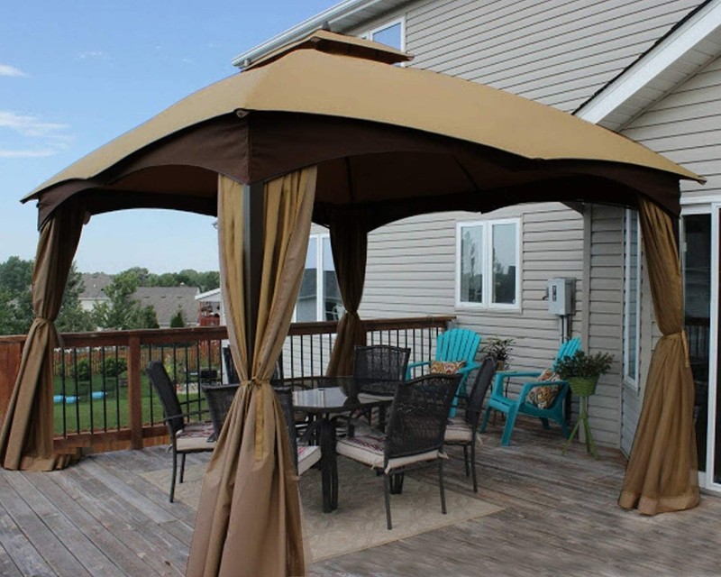 Gazebo Replacement Canopy Top for Lowe'S Allen Roth #GF-12S004B-1, Khaki gallery
