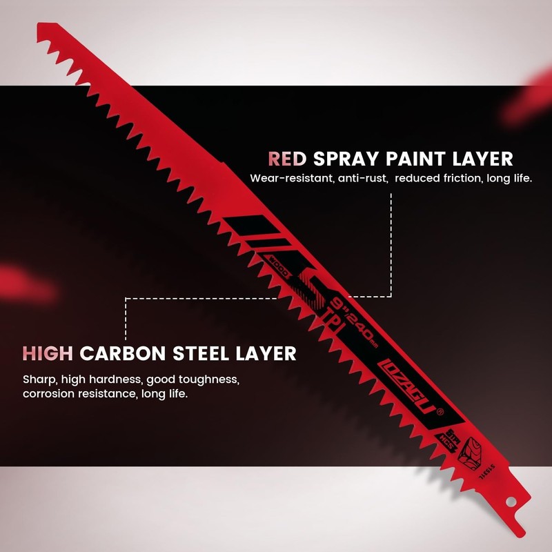9-Inch Wood Pruning Reciprocating Saw Blades, 6-Piece, 5TPI Wood Saw Blades gallery