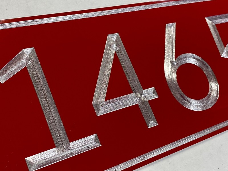 Engraved Personalized Custom House Number Street Address RED Metal 12x5 Sign gallery