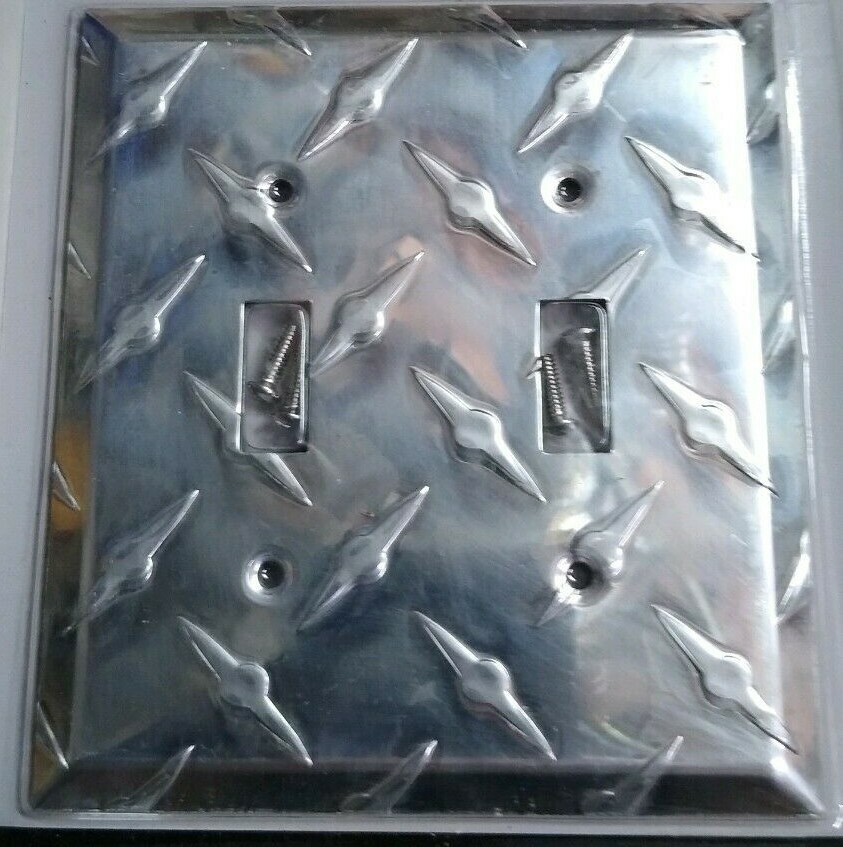 Polished Chrome Garage Diamond SwitchPlate Wall Plate Cover Outlet Toggle Rocker gallery