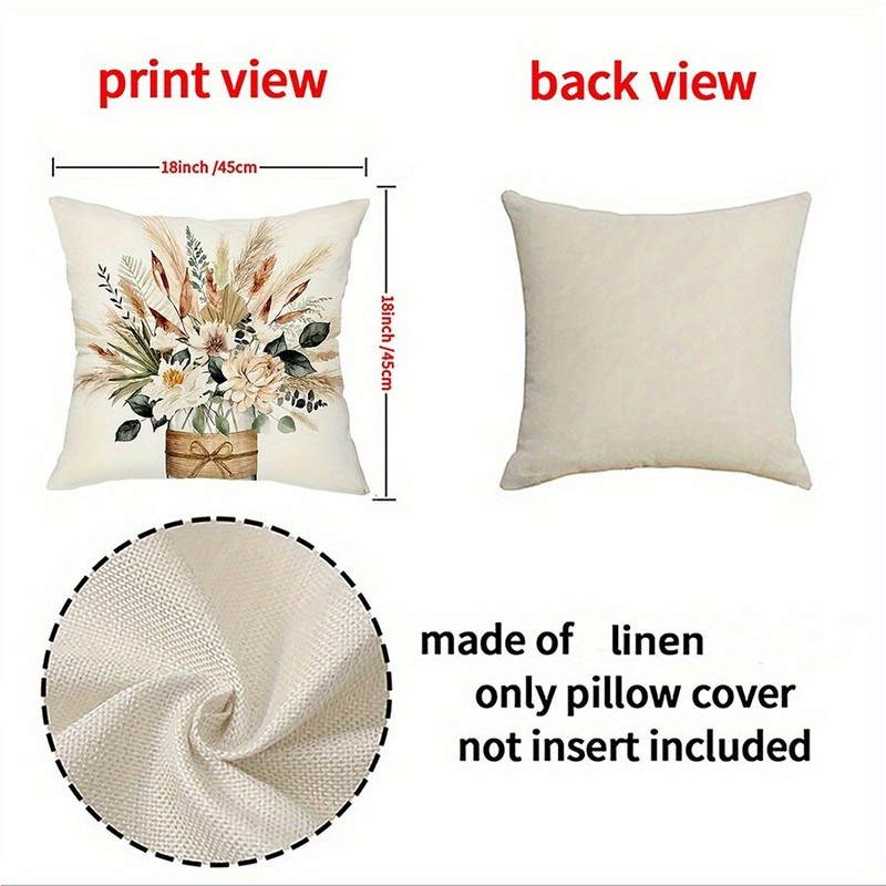 4 Piece Eucalyptus Leaf Pillow Cover Set White Gray Farmhouse Style Set Gift gallery