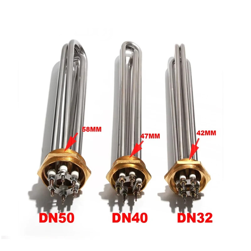 Water Heating Element Boiler Resistance Heater Pipe 3KW 6KW 9KW 12KW For Feeder gallery