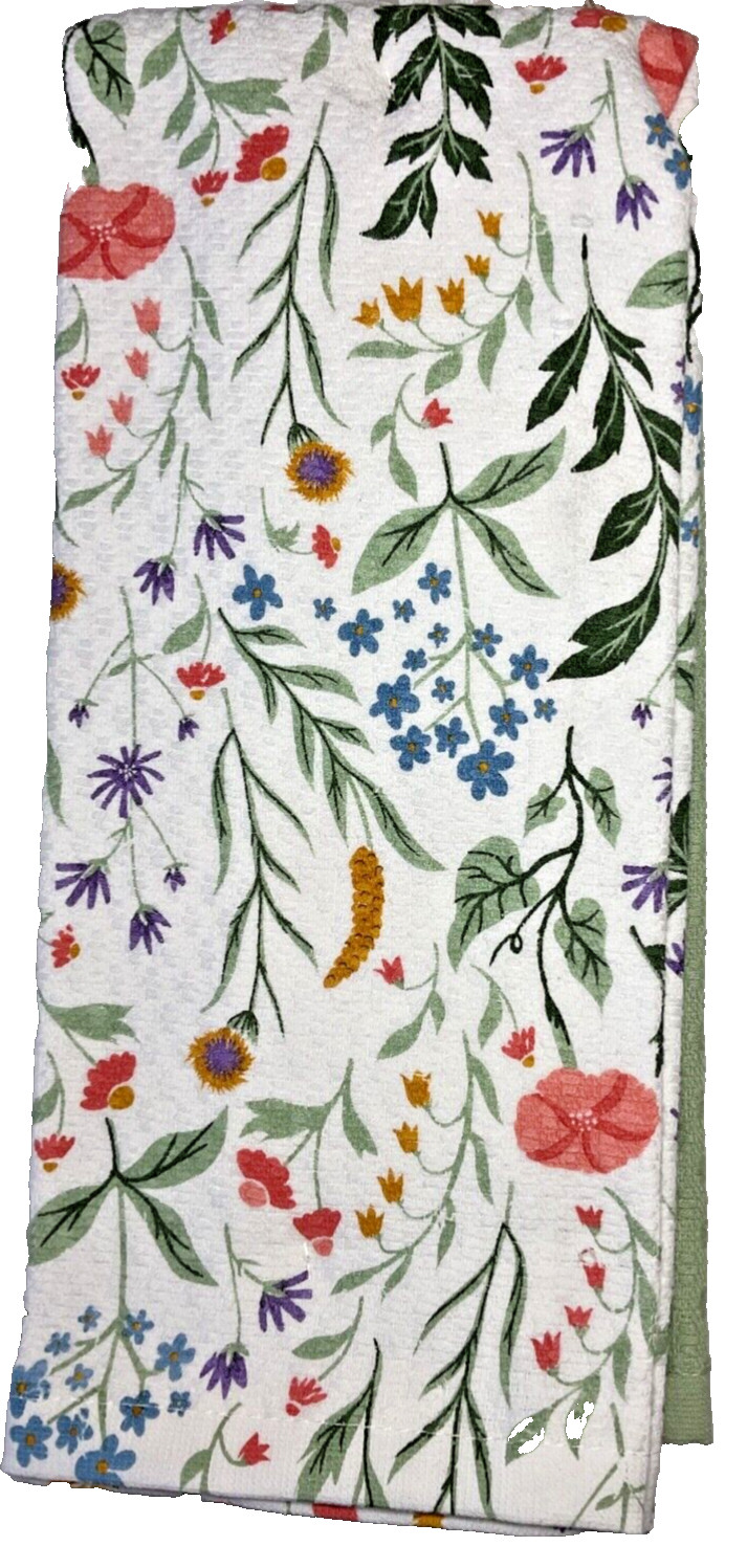 MARTHA STEWART KITCHEN DISH TOWELS (3) WHITE GREEN BLUE PINK PURPLE 16 X 28 NWT gallery