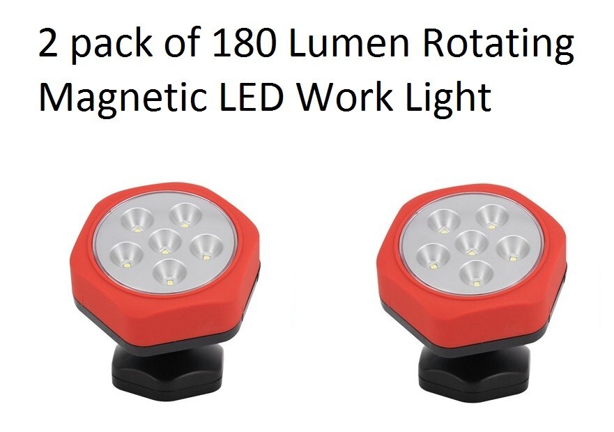 BRAND NEW LED Rotating Work Light with Strong Magnetic Base 180 Lumen (2 Pack ) gallery