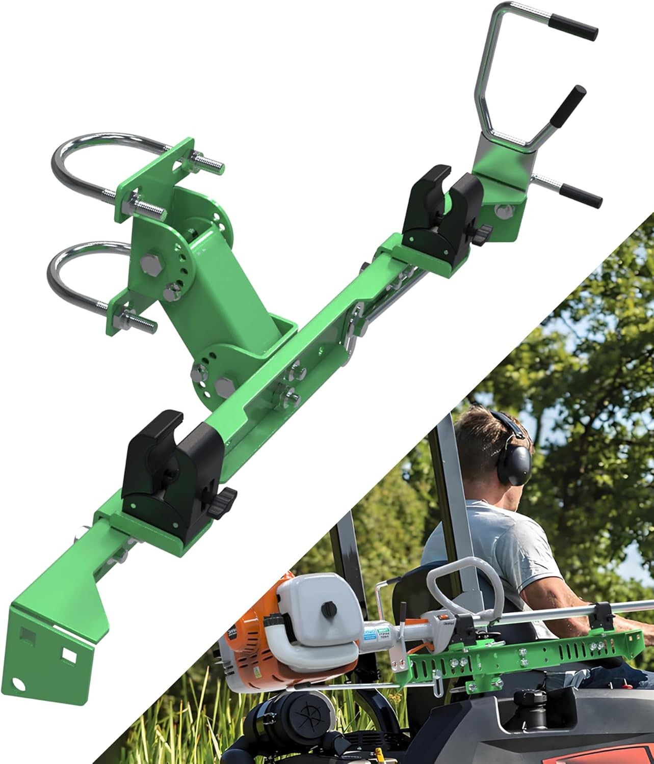Lawn Mower Trimmer Rack Weed Eater Rack Holder for Zero Turn Mower Landscape US gallery