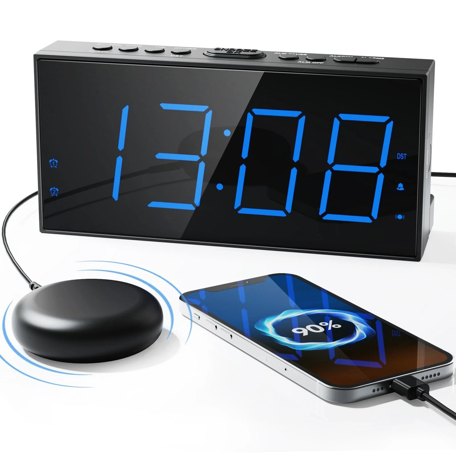 Super Loud Alarm with Bed Shaker, Vibrating Alarm Clock for Heavy Sleepers gallery