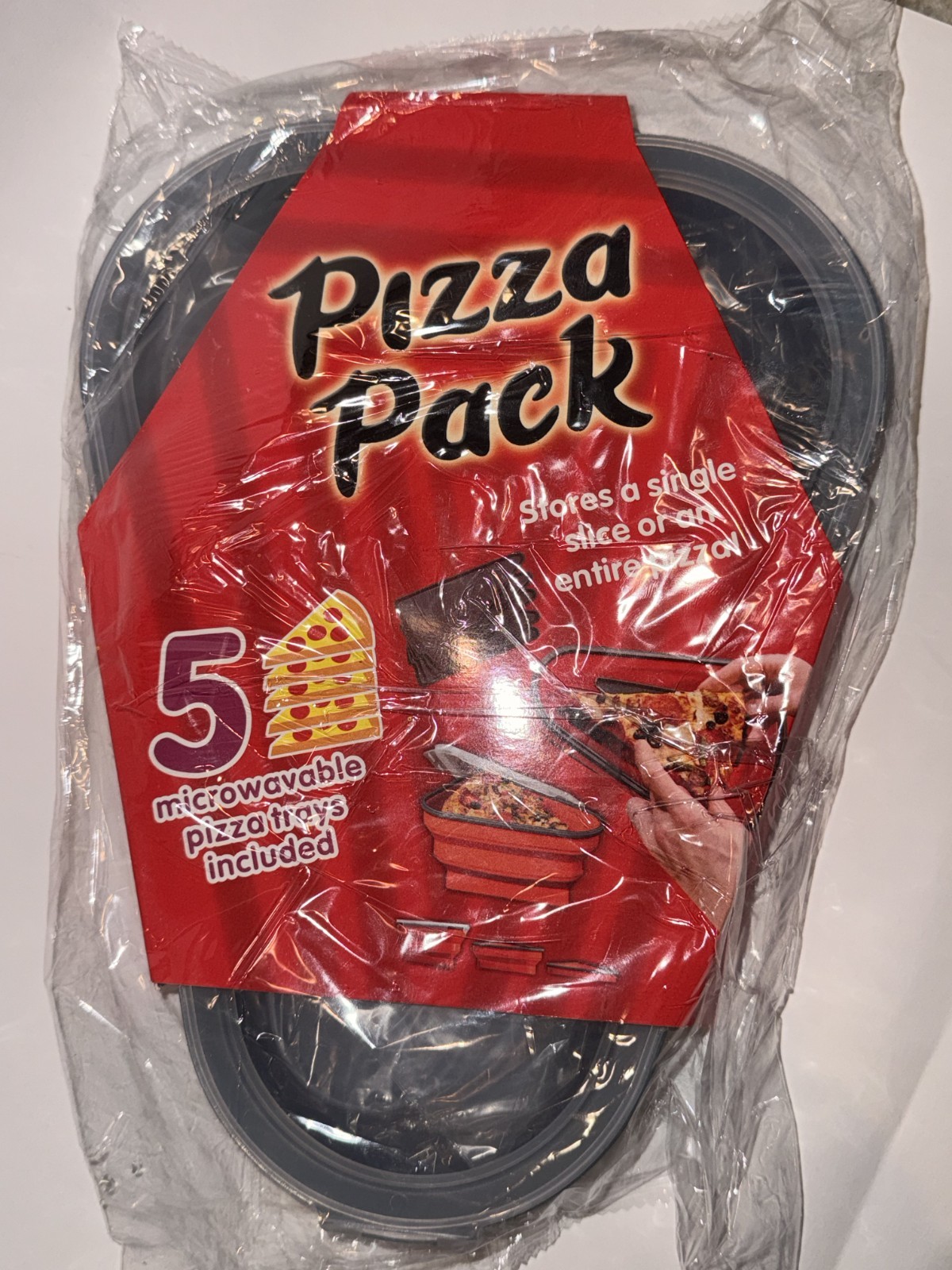 Black Pizza Pack Storage Container Reusable Foldable Portable Microwavable gallery