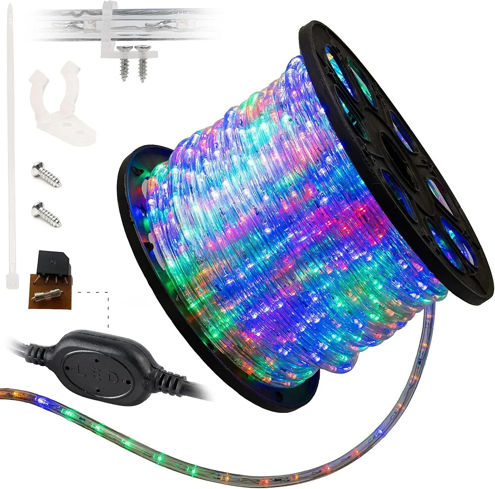 New Wyzworks LED Rope Lights 150' Multi Color Indoor Outdoor 110V gallery