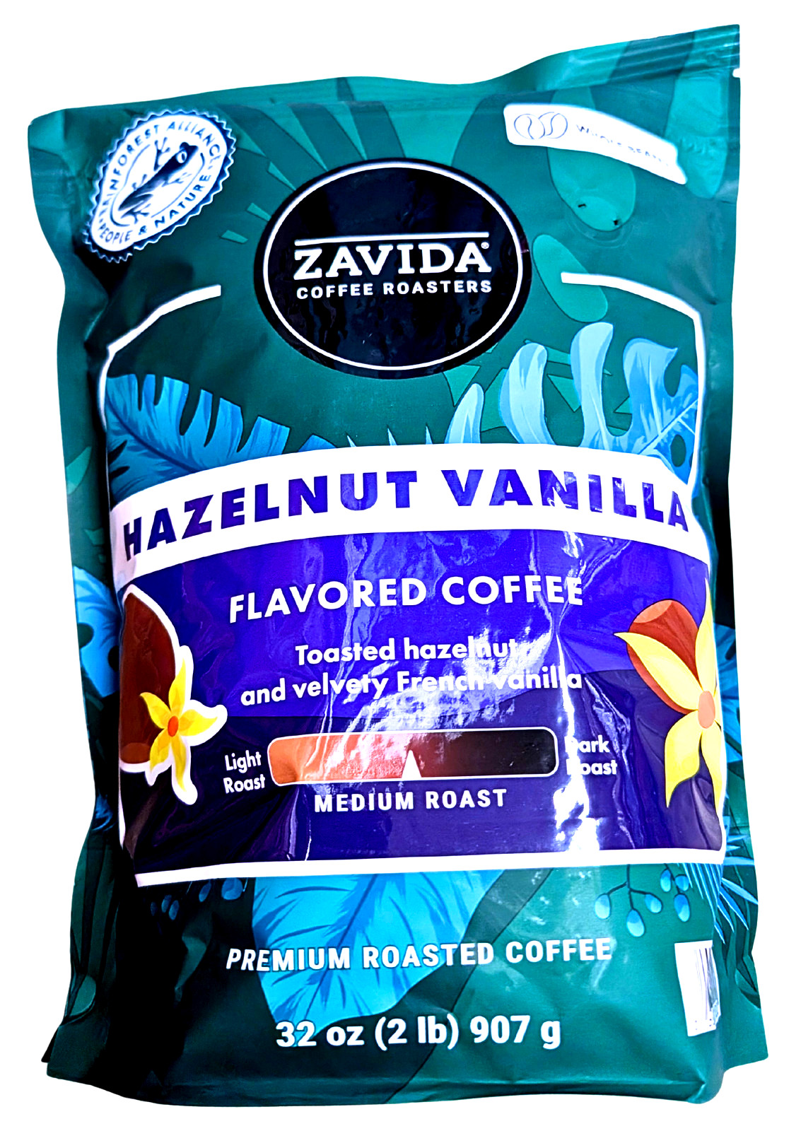 Zavida Coffee Whole Bean Coffee Hazelnut Vanilla 32 Oz EXP 09/2026 gallery