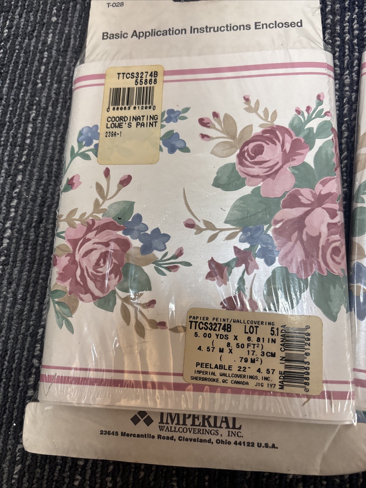 Imperial Prepasted Wallpaper Border Floral 3pk gallery