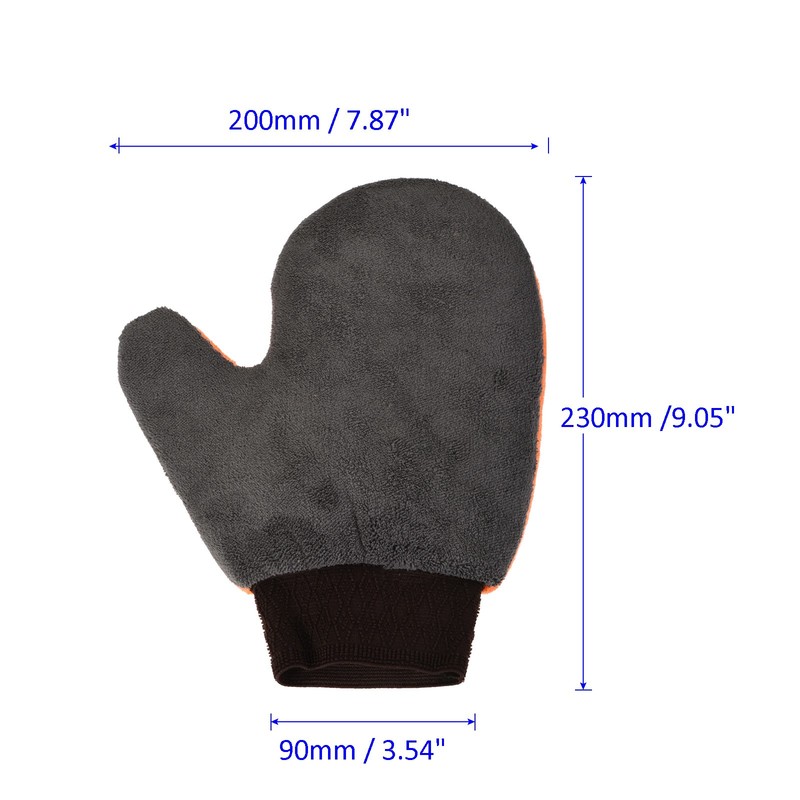 Cleaning Mitten - Microfiber Gloves Wash Dishes Clothes 9"x7.87" Grey & Orange gallery