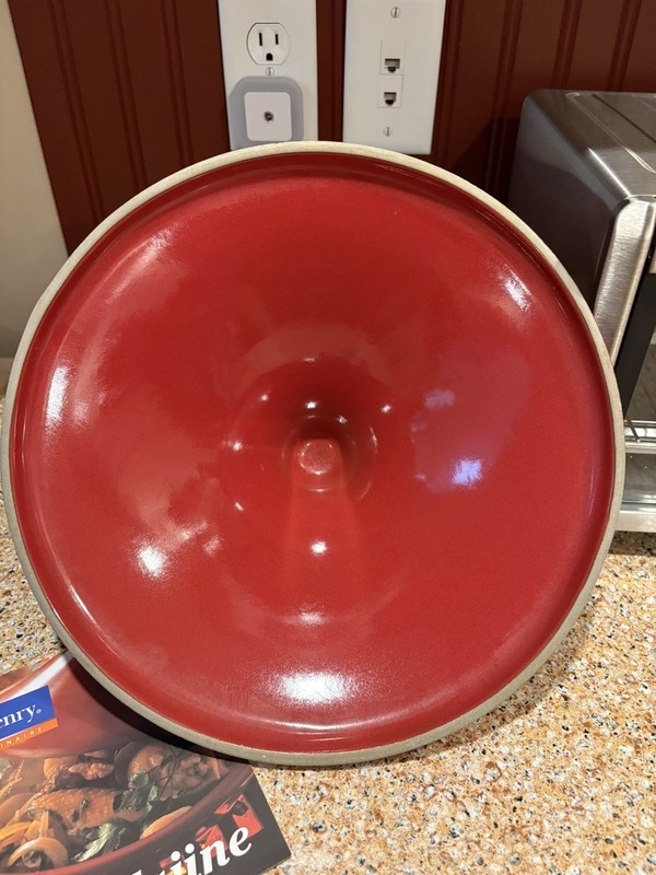 Emile Henry Burgundy Ceramic Tagine 3.7 Qt 55.32 France gallery