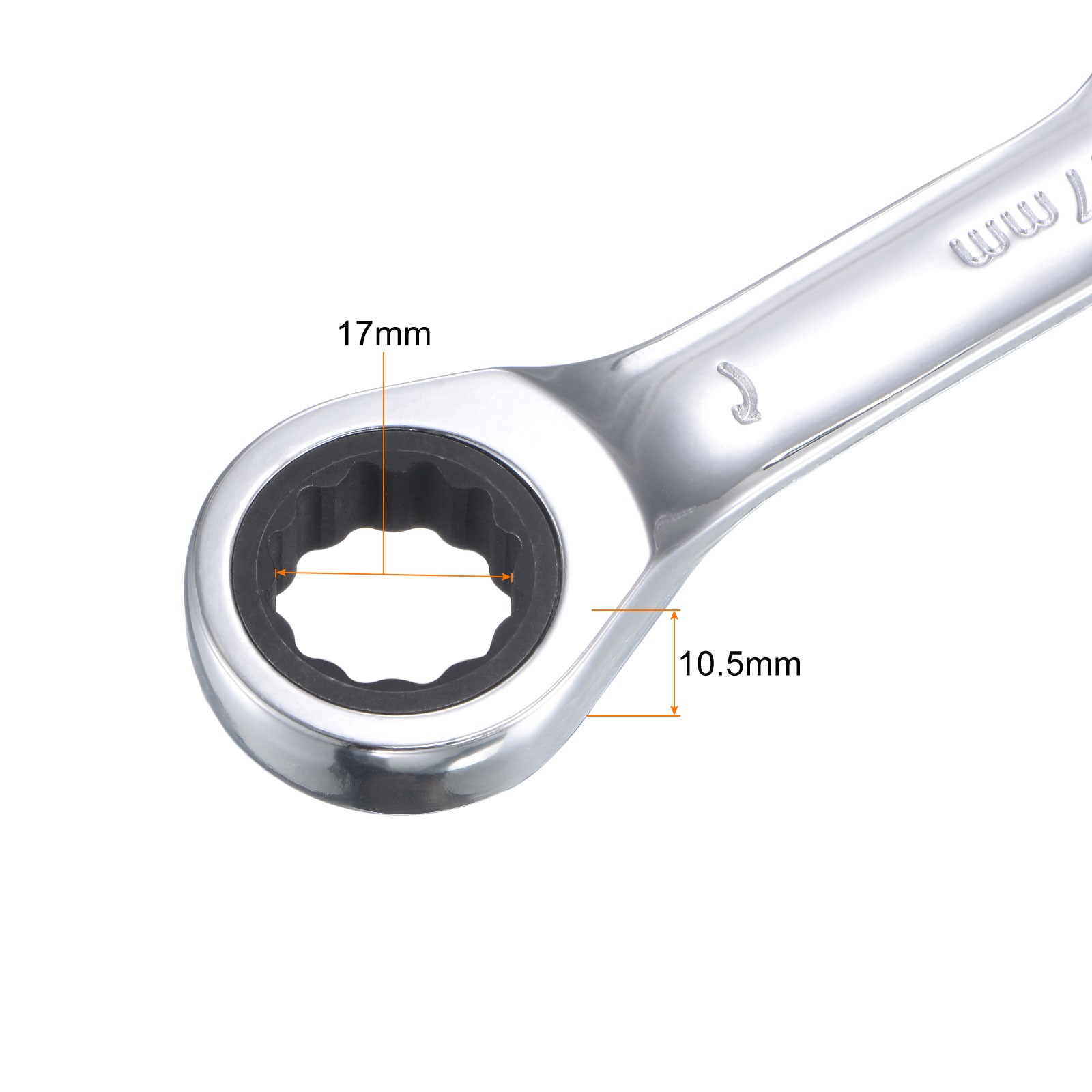 17mm Stubby Ratcheting Combination Wrench Box Ended Tools, Metric 72 Teeth CR-V gallery