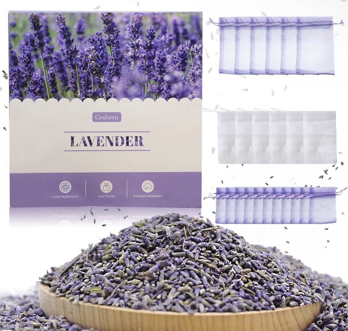 Ceshem 24 Pack Dried Lavender Flowers - DIY Sachet Bags Home Fragrance - New gallery