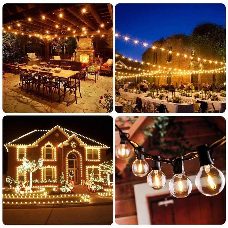 G40 LED Outdoor String Lights 100FT, 50 Bulbs Waterproof Shatterproof, 2700K gallery