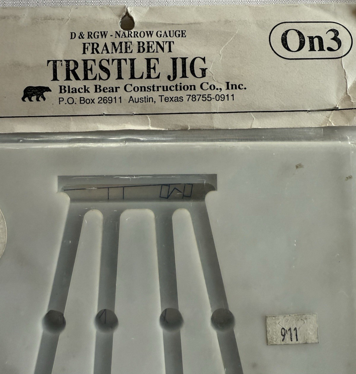 On3 Frame Bent Trestle Jig D&RGW Narrow Gauge TJ4DNO Black Bear Construction NOS gallery