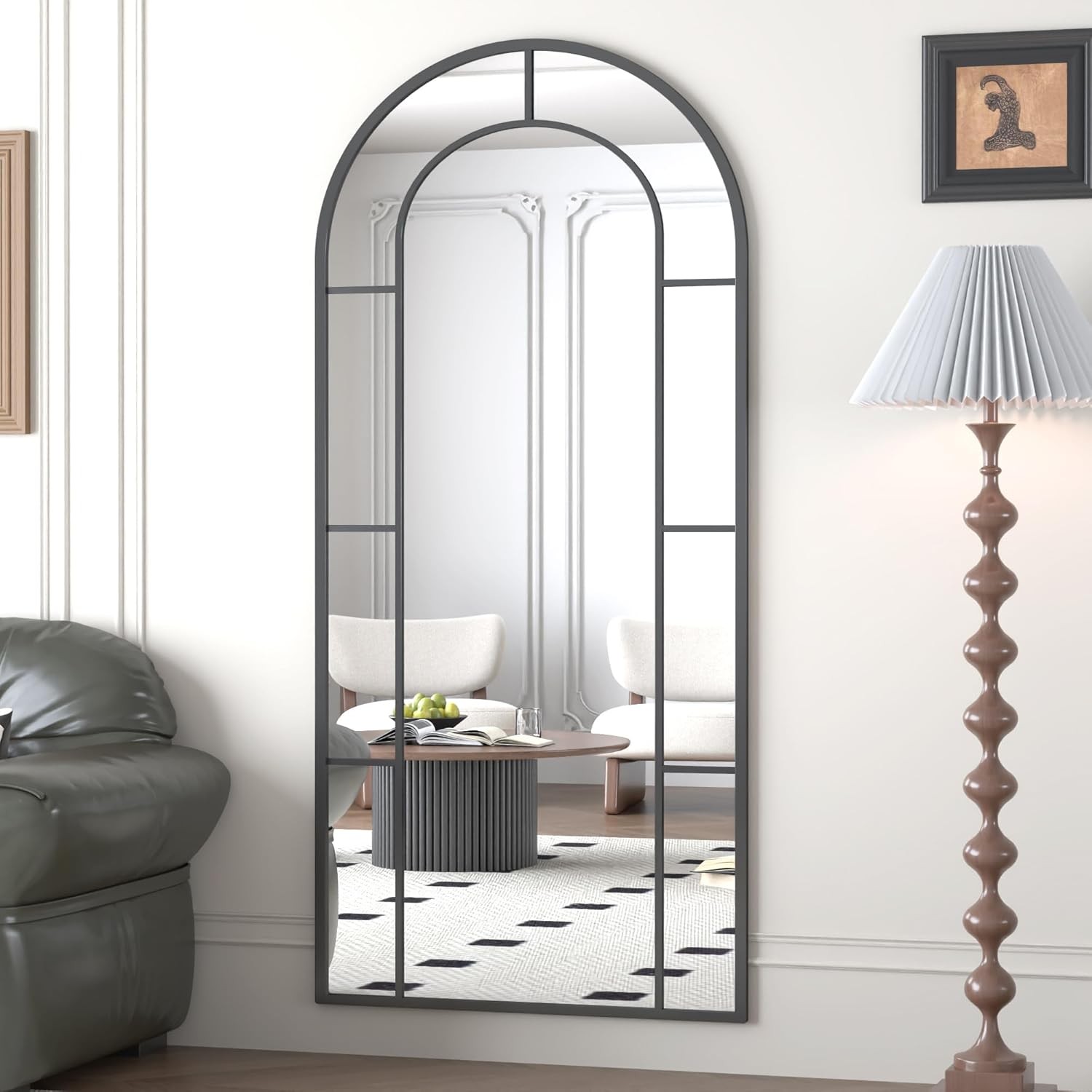 Arched Full Length Mirror 56"x22" Oversized Floor Length Decorative Standing gallery