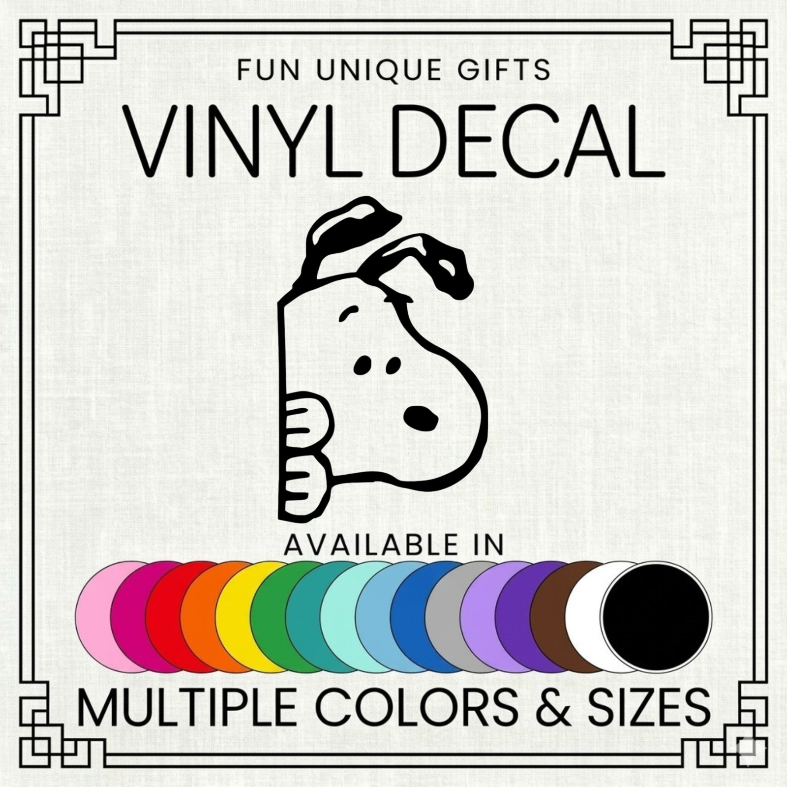 Peeking Snoopy Vinyl Decal Sticker -Multiple Colors & Sizes- SHIPS FREE! gallery