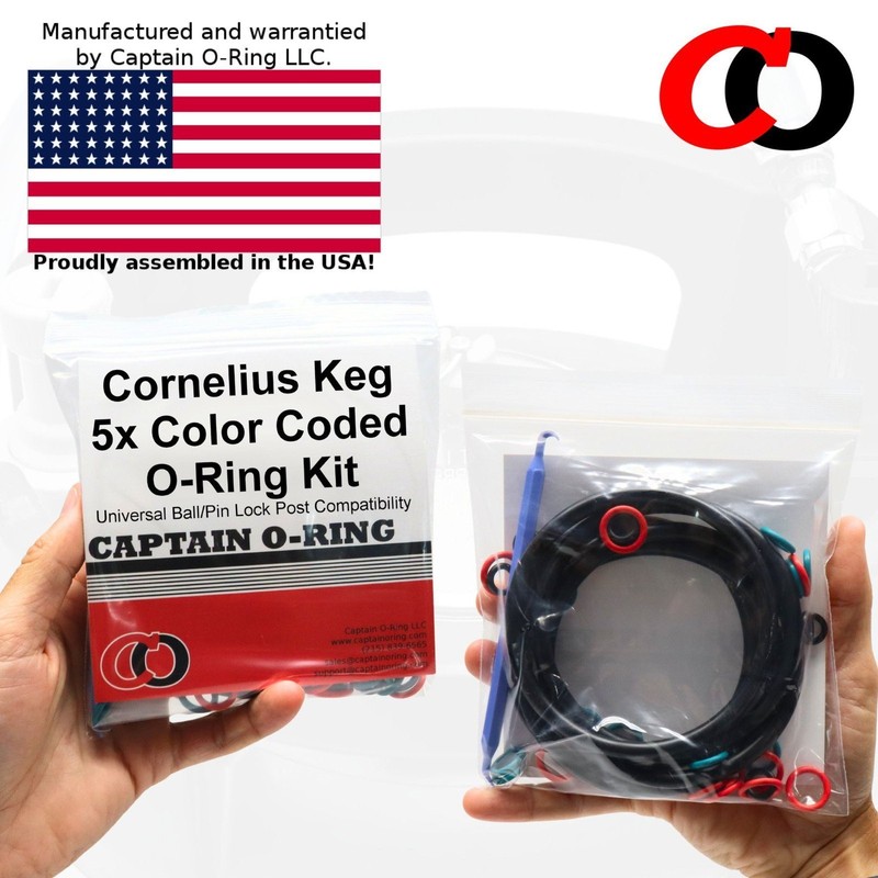 5 Sets COLOR CODED Gasket Set for Cornelius Home Brew Keg [w/ O-Ring Pick] gallery