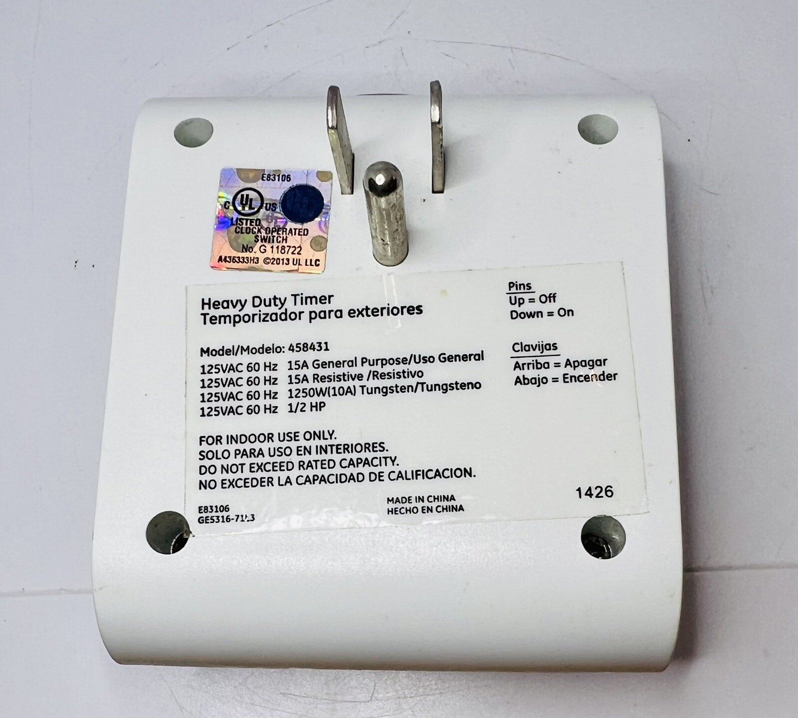 BIG BUTTON TIMER x3 Model 458205/458431 FOR INDOOR USE ONLY 2 & 3 Prong gallery