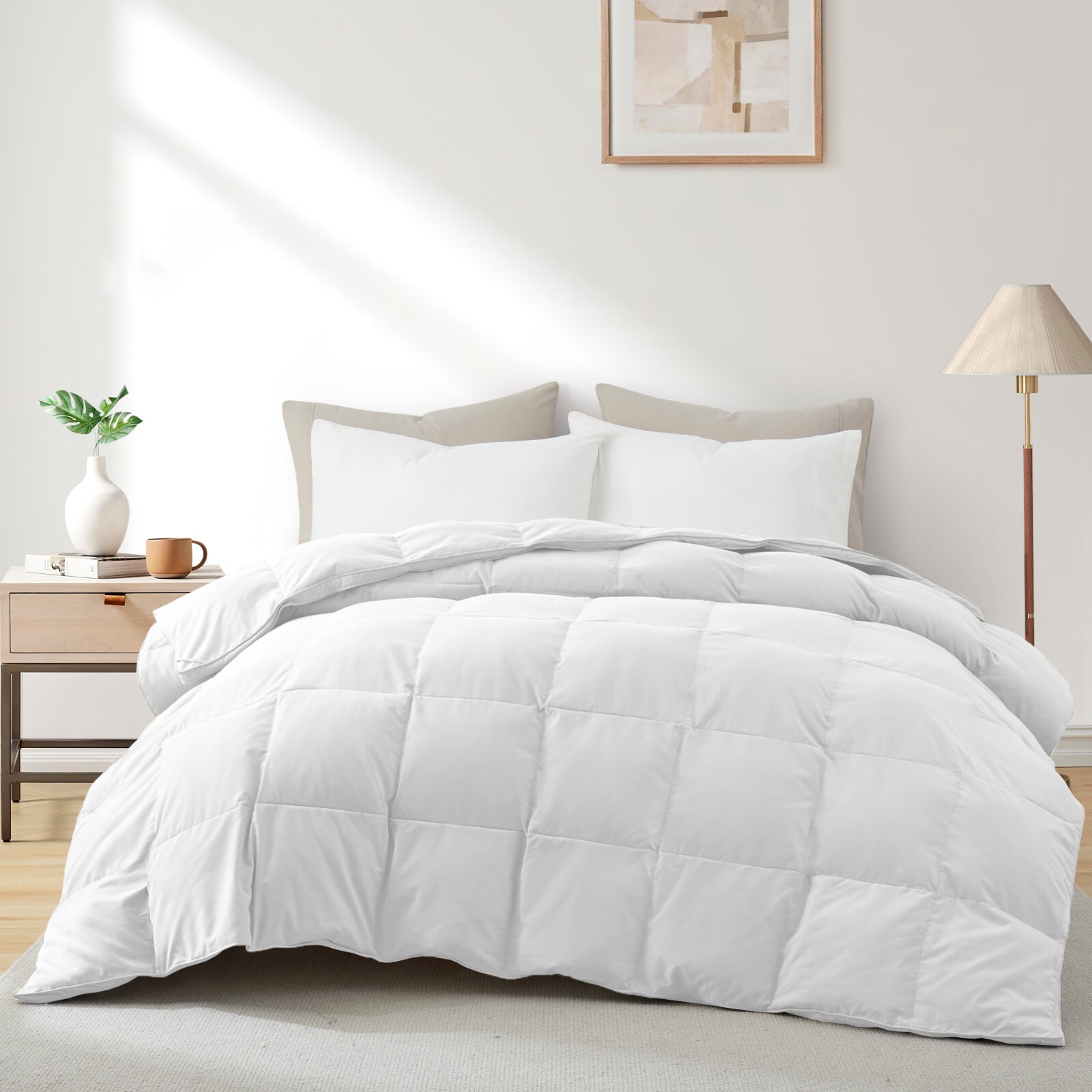 Oversized Down Feather Comforter Moisture-wicking Cozy , King or Queen Blanket gallery