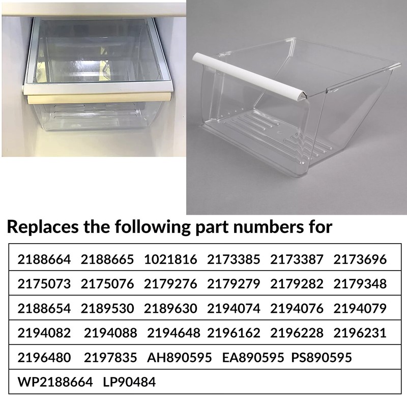 Crisper Pan Bottom Drawer Replace For Whirlpool Refrigerator WP2188664 2188664 gallery