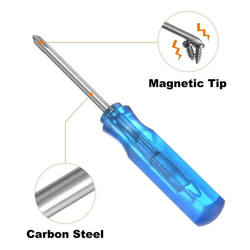4Pcs PH0 Mini Phillips Screwdriver 1.5mm Magnetic Cross Head 45mm Length, Blue gallery