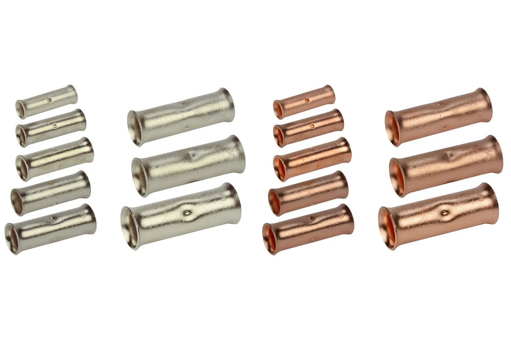 TEMCo Butt Splice Connector Bare Copper or Tin-Plated Uninsulated 6 to 4/0 AWG