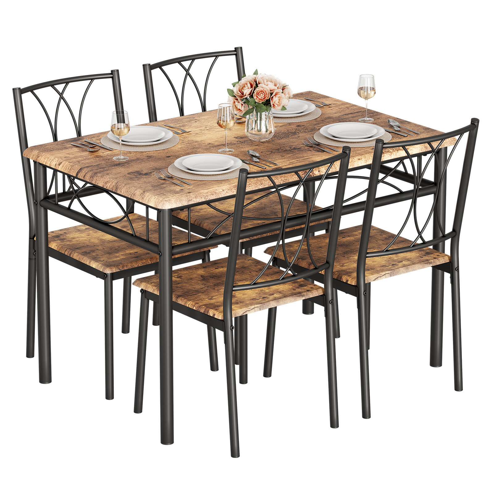 5 Piece Kitchen Dining Room Table Set for 4 with Chairs Dining Table with Chairs gallery