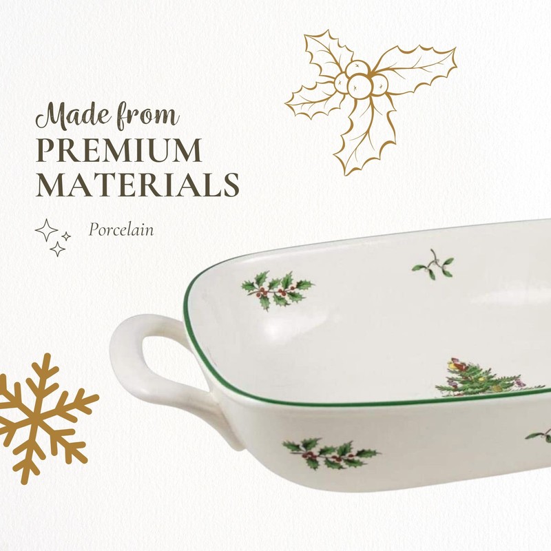 Spode Christmas Tree Porcelain Bread Basket, 14" x 7.5", Giftware & Bakeware gallery