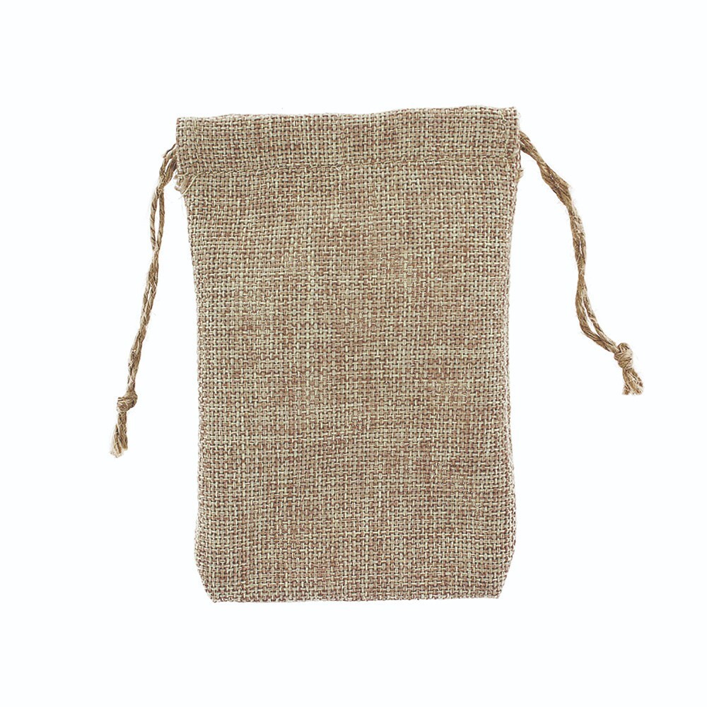 Natural Burlap Small Bags Drawstring Bags 12 pc HIGH Quality Bags 2 3/4"W x 3"H gallery